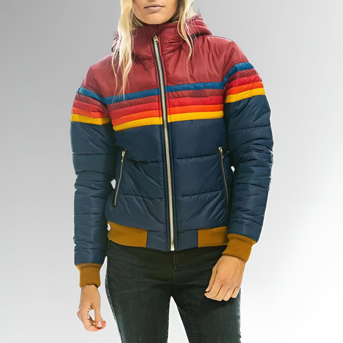 KARIN™ | Reißverschlussjacke mit Regenbogenstreifen